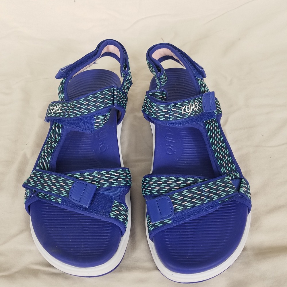 Ryka Sport‎ Sandals Womens 7.5M Lapis Blue Excellent Adjustable Strappy Athletic